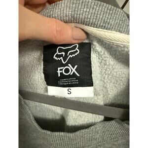 Fox Crew Neck Sweatshirt gray cheetah print sleeve label detail small women’s
